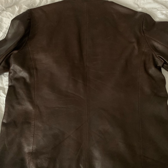 John Varvatos Designer Brown Leather Jacket NWOT - Picture 9 of 11